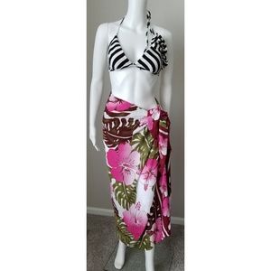 Beautiful floral tropical hand dyed sarong